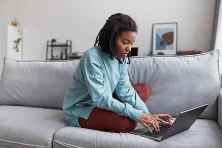 customer completing digital onboarding at home